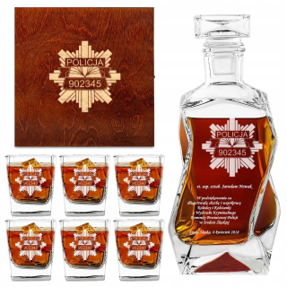 Gadget - Whisky set PRE POLICAJTA, GREVOVANÝ ODZNAK